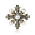 Metal Alloy Pearl Rhinestone Brooch For Men's And Women's Apparel view 5