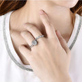 Vintage European Prong Set Zircon Couple Ring Set Matching Promise Rings view 3