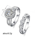 Vintage European Prong Set Zircon Couple Ring Set Matching Promise Rings view 5