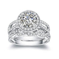 Vintage European Prong Set Zircon Couple Ring Set Matching Promise Rings view 2