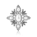 Alloy Rhinestone Pearl Baroque Brooch Pin For Women's Apparel view 5