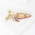 Alloy Rhinestone Carrot Brooch Pin Cute Fashion Clothing Accessory view 3