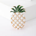 Alloy Enamel Pearl Pineapple Brooch Pin For Fashion Apparel view 1