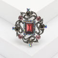 Alloy Diamond Shape Crystal Rhinestone Brooch Pin For Apparel view 2