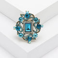 Alloy Diamond Shape Crystal Rhinestone Brooch Pin For Apparel view 4