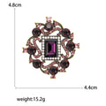 Alloy Diamond Shape Crystal Rhinestone Brooch Pin For Apparel view 5
