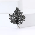 Alloy Rhinestone Leaf Brooch Pin For Elegant Women's Apparel Decoration view 3