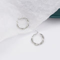 Elegant Twisted Round Hoop Alloy Earrings For Women, 925 Silver Pin French Clip Circle Earrings view 2