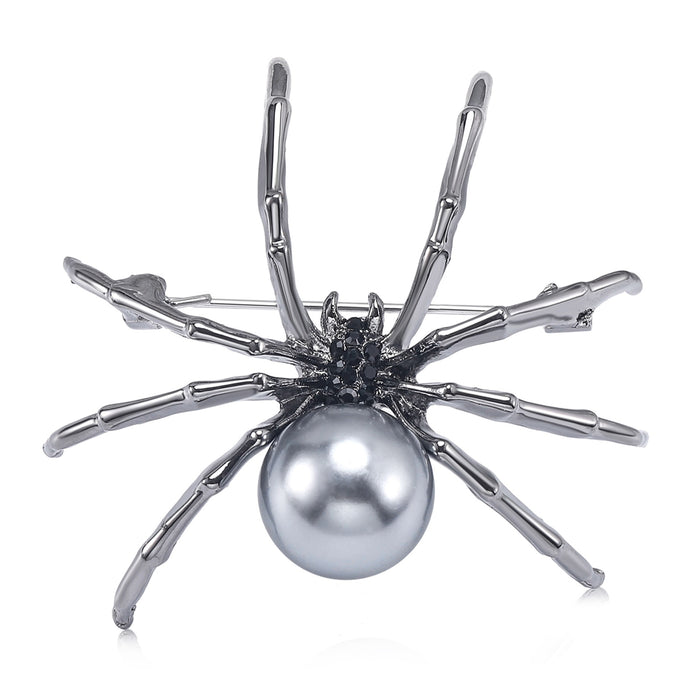 Alloy Rhinestone Spider Brooch Vintage Unisex Clothing Lapel Pin