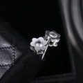 Japanese Style Cubic Zirconia Flower Stud Earrings For Women Copper Real Gold Plated Jewelry view 2