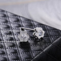 Japanese Style Cubic Zirconia Flower Stud Earrings For Women Copper Real Gold Plated Jewelry view 5
