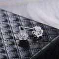 Japanese Style Cubic Zirconia Flower Stud Earrings For Women Copper Real Gold Plated Jewelry view 6