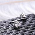 Japanese Style Cubic Zirconia Flower Stud Earrings For Women Copper Real Gold Plated Jewelry view 3