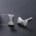 Sweet Cute Bowknot Cubic Zirconia Stud Earrings For Women Fashion Versatile Ear Jewelry view 5