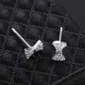 Sweet Cute Bowknot Cubic Zirconia Stud Earrings For Women Fashion Versatile Ear Jewelry view 2