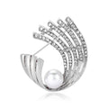Alloy Faux Pearl Vintage Flower Brooch Pin For Clothing Accessories view 2