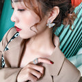 Korean Simple Alloy Bow Zircon Stud Earrings For Women Elegant Silver Needle Jewelry view 4