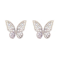 Korean Simple Alloy Bow Zircon Stud Earrings For Women Elegant Silver Needle Jewelry view 5