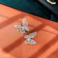 Korean Simple Alloy Bow Zircon Stud Earrings For Women Elegant Silver Needle Jewelry view 3