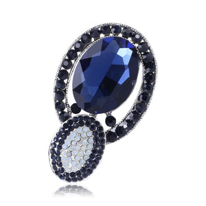 Alloy Crystal Gemstone Brooch Pin For Elegant Clothing Accessories