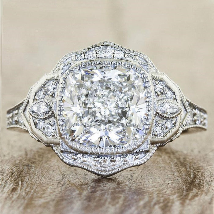 European Street Style Zircon Ring For Women, Trendy Elegant Fashion Jewelry Accessory