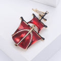 Alloy Enamel Sailboat Rhinestone Brooch Pin For Scarf Decoration view 3