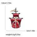 Alloy Enamel Sailboat Rhinestone Brooch Pin For Scarf Decoration view 6