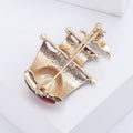 Alloy Enamel Sailboat Rhinestone Brooch Pin For Scarf Decoration view 4