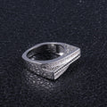 Unisex Black And White Zircon Micro Pave Finger Ring, Fashion Two Tone Statement Jewelry view 4