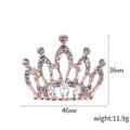 Alloy Crystal Rhinestone Crown Brooch For Elegant Clothing Decoration view 5