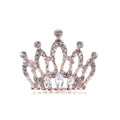 Alloy Crystal Rhinestone Crown Brooch For Elegant Clothing Decoration view 1