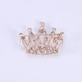 Alloy Crystal Rhinestone Crown Brooch For Elegant Clothing Decoration view 3