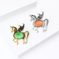 Alloy Rhinestone Pegasus Unicorn Brooch Pin For Suit Accessories view 2