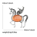Alloy Rhinestone Pegasus Unicorn Brooch Pin For Suit Accessories view 6
