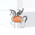 Alloy Rhinestone Pegasus Unicorn Brooch Pin For Suit Accessories view 3