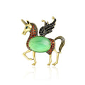 Alloy Rhinestone Pegasus Unicorn Brooch Pin For Suit Accessories view 1