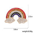 Alloy Rhinestone Rainbow Brooch Creative Lapel Pin For Elegant Apparel view 5
