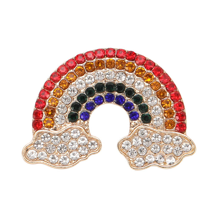 Alloy Rhinestone Rainbow Brooch Creative Lapel Pin For Elegant Apparel