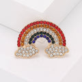 Alloy Rhinestone Rainbow Brooch Creative Lapel Pin For Elegant Apparel view 3