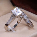 Fashion Couple Matching Rings With Cubic Zirconia, Elegant His And Hers Promise Ring Jewelry view 5