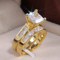 Fashion Couple Matching Rings With Cubic Zirconia, Elegant His And Hers Promise Ring Jewelry view 3