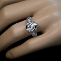 European Vintage Hollow Floral Round Zircon Ring For Women, Classic Fashion Finger Jewelry view 4