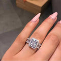 Luxury Womens Full Rhinestone Ring Square Zircon Finger Jewelry European American Fashion Accessory view 1