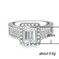 Luxury Womens Full Rhinestone Ring Square Zircon Finger Jewelry European American Fashion Accessory view 5