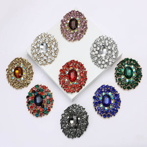 Alloy Full Rhinestone Glass Brooch Pin For Women Apparel