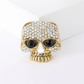 Metal Rhinestone Skull Brooch For Hip Hop Punk Halloween Outfits view 3