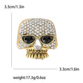 Metal Rhinestone Skull Brooch For Hip Hop Punk Halloween Outfits view 5