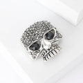 Metal Rhinestone Skull Brooch For Hip Hop Punk Halloween Outfits view 4