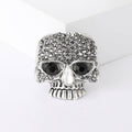 Metal Rhinestone Skull Brooch For Hip Hop Punk Halloween Outfits view 2