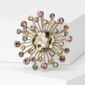 Alloy Rhinestone Sunflower Brooch Pin For Colorful Fashion Clothing view 2